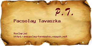 Pacsolay Tavaszka névjegykártya
